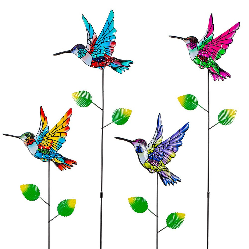 SATHGA hummingbird stake front view adds vibrant color to your garden beds