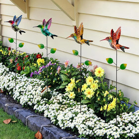 SATHGA hummingbird stake complements flower beds and courtyards.