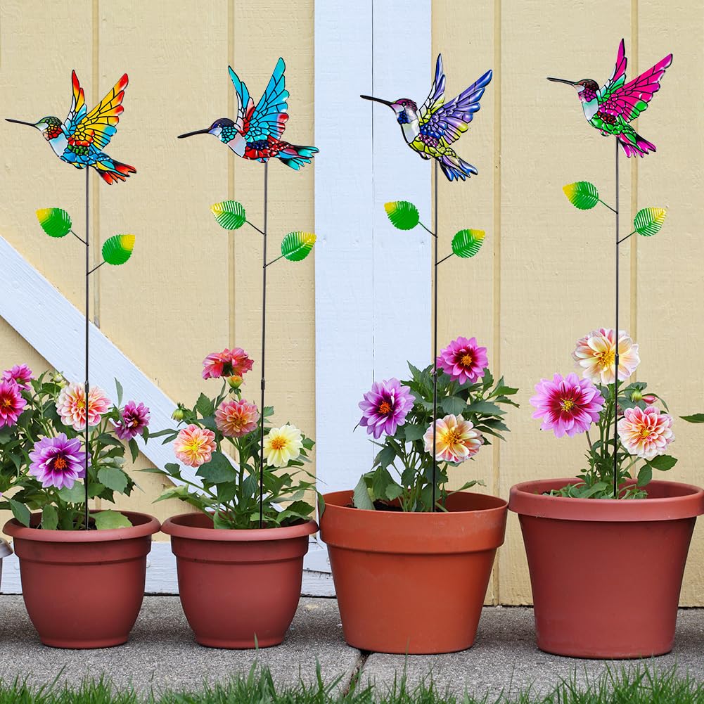 SATHGA hummingbird stake lawn design pairs with plants and pathways