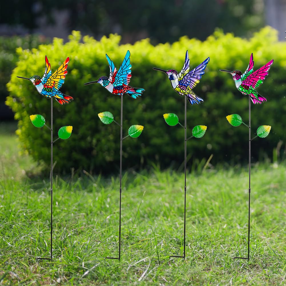 SATHGA hummingbird stake yard scene elevates lawn ambiance