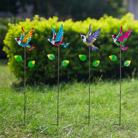 SATHGA hummingbird stake yard scene elevates lawn ambiance