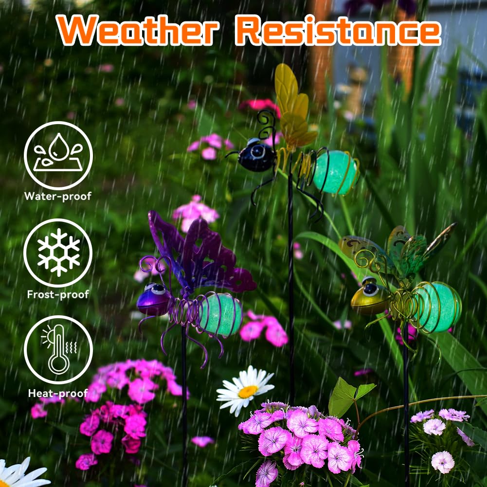 SATHGA outdoor spring stake decorative insect adds motion and charm to gardens.