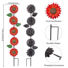 SATHGA sunflowers garden stake detailed petals and textured center