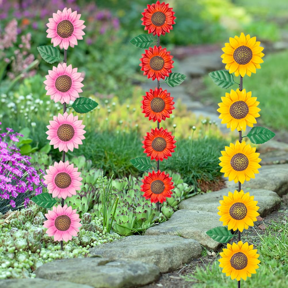 SATHGA sunflowers garden stake tall height for border visibility