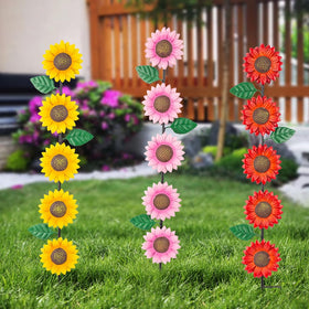 SATHGA sunflowers garden stake waterproof coating withstands weather
