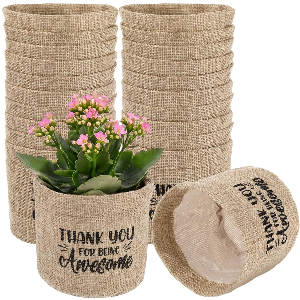 SATINIOR burlap wrap bag in plain design, rustic gift option for coworkers