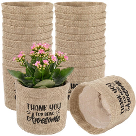SATINIOR burlap wrap bag in plain design, rustic gift option for coworkers