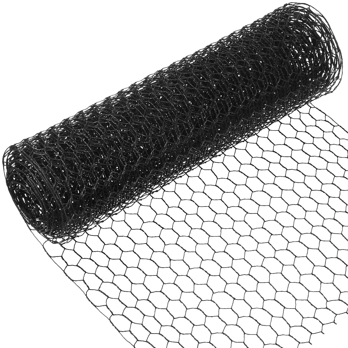 SATINIOR chicken wire net in black for large craft projects and easy shaping.