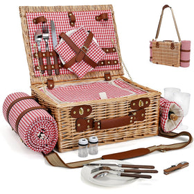 SatisInside blanket and wine pouch included enhances romantic outdoor meals.