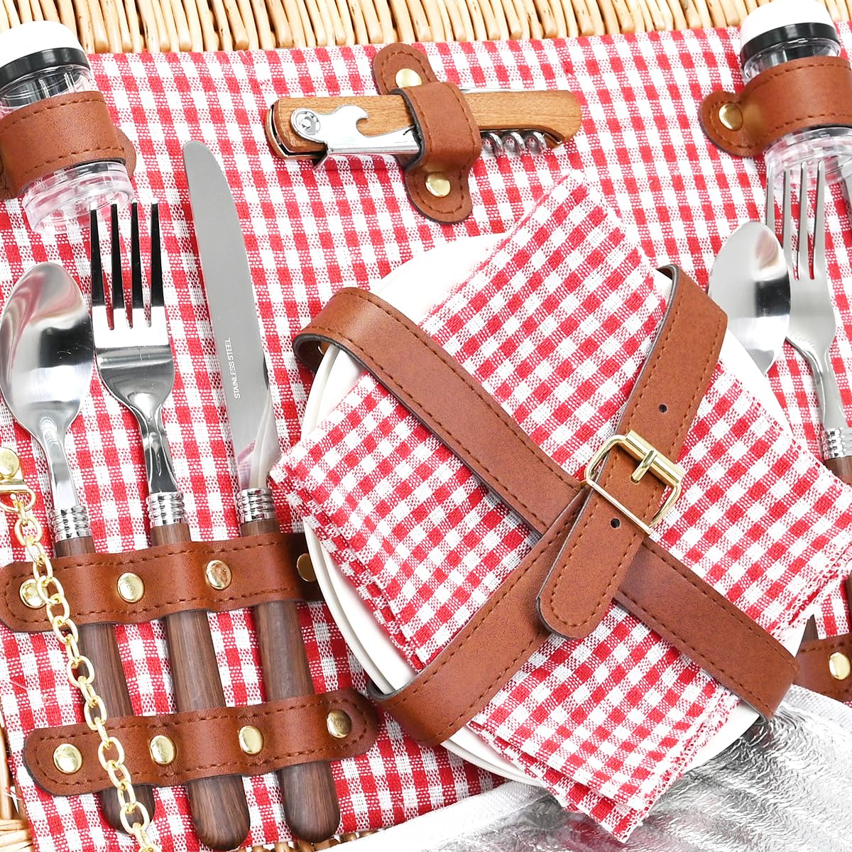 SatisInside compact sturdy picnic kit is ideal for camping or hikes.