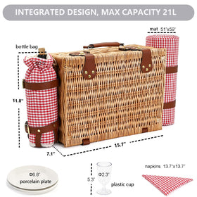 SatisInside PU handle and faux-leather fasteners secure utensils during transport.
