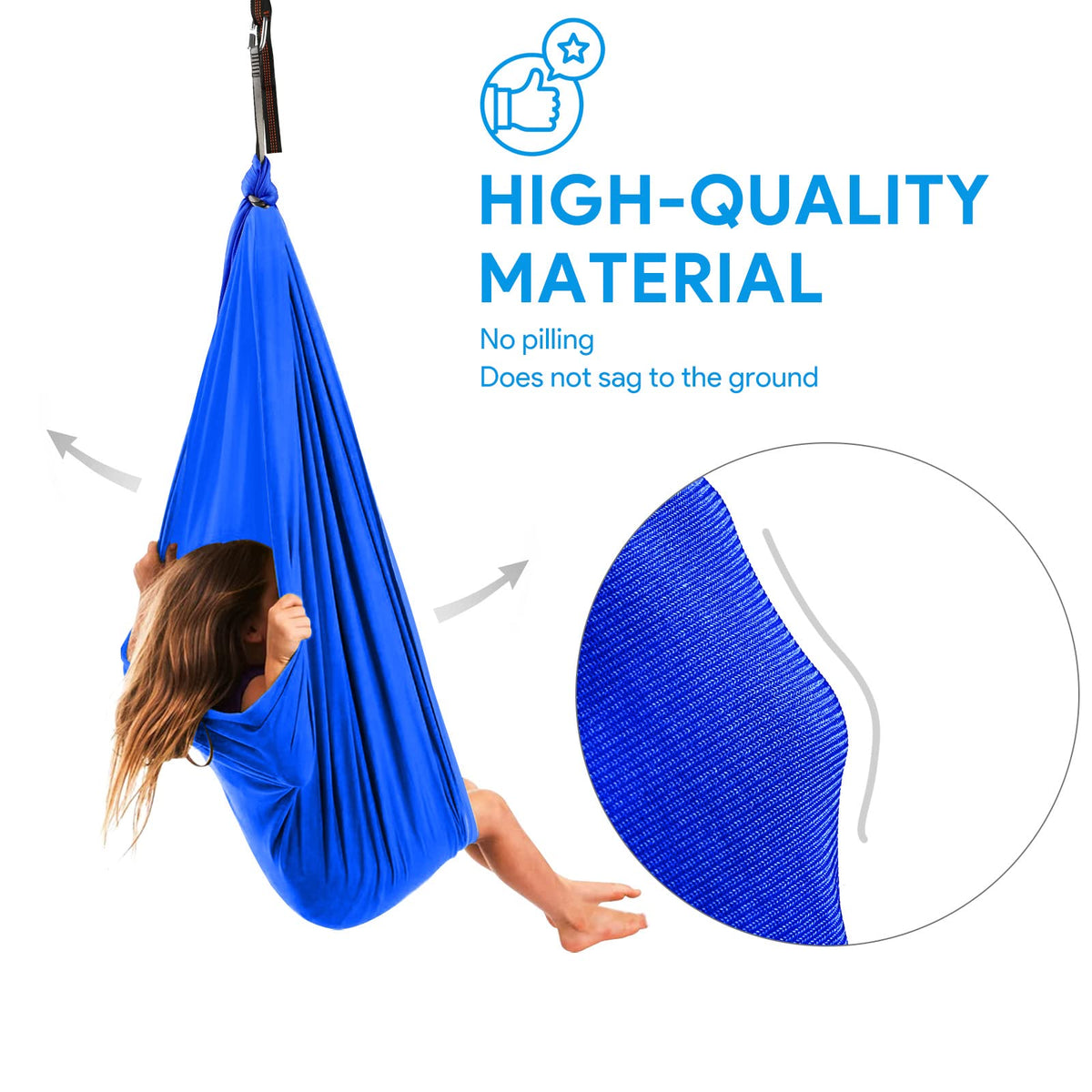 Satisure swing used indoors and outdoors, showcasing versatile placement.