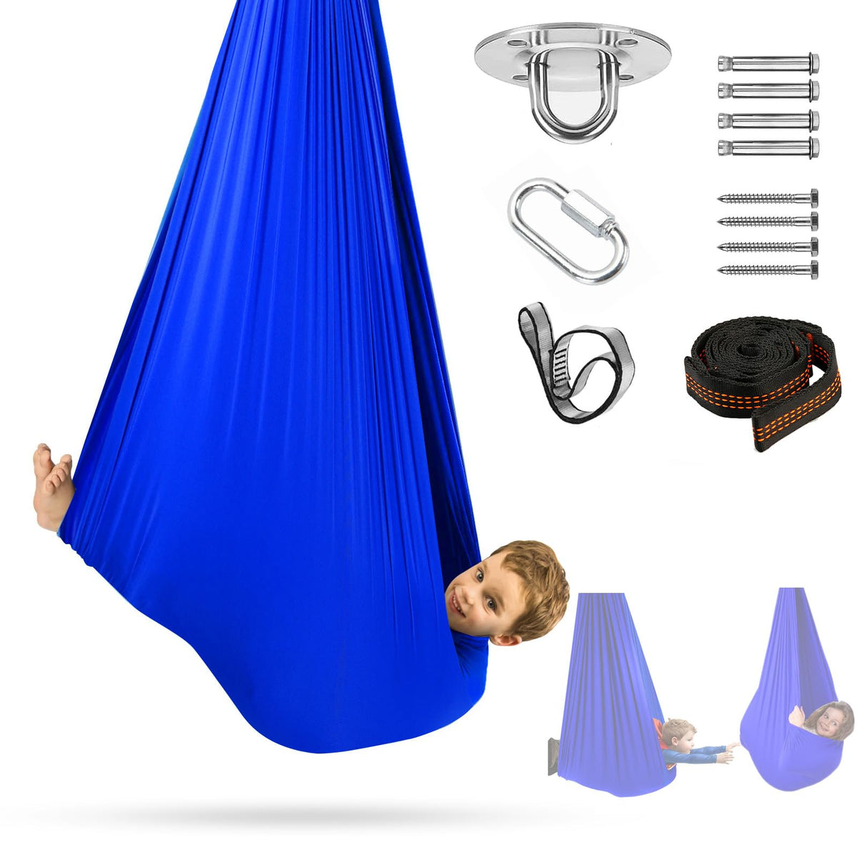 Satisure Sensory Swing setup in a cozy room for calm, focused play.