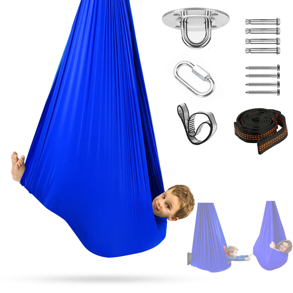 Satisure Sensory Swing setup in a cozy room for calm, focused play.