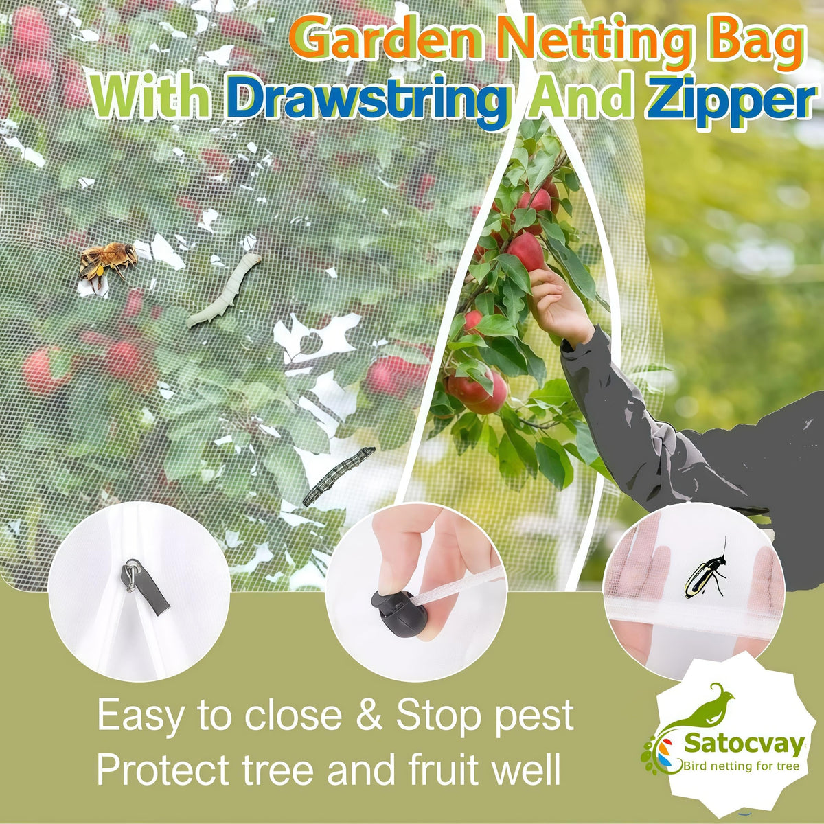 SATOCVAY netting covers tomatoes and strawberries against wildlife