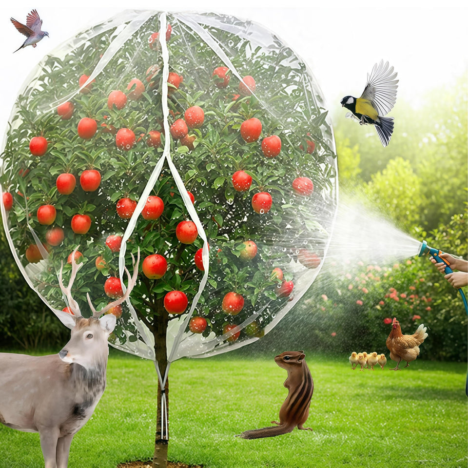 SATOCVAY fruit tree netting 8x8 ft with drawstring protects fruit from birds and pests