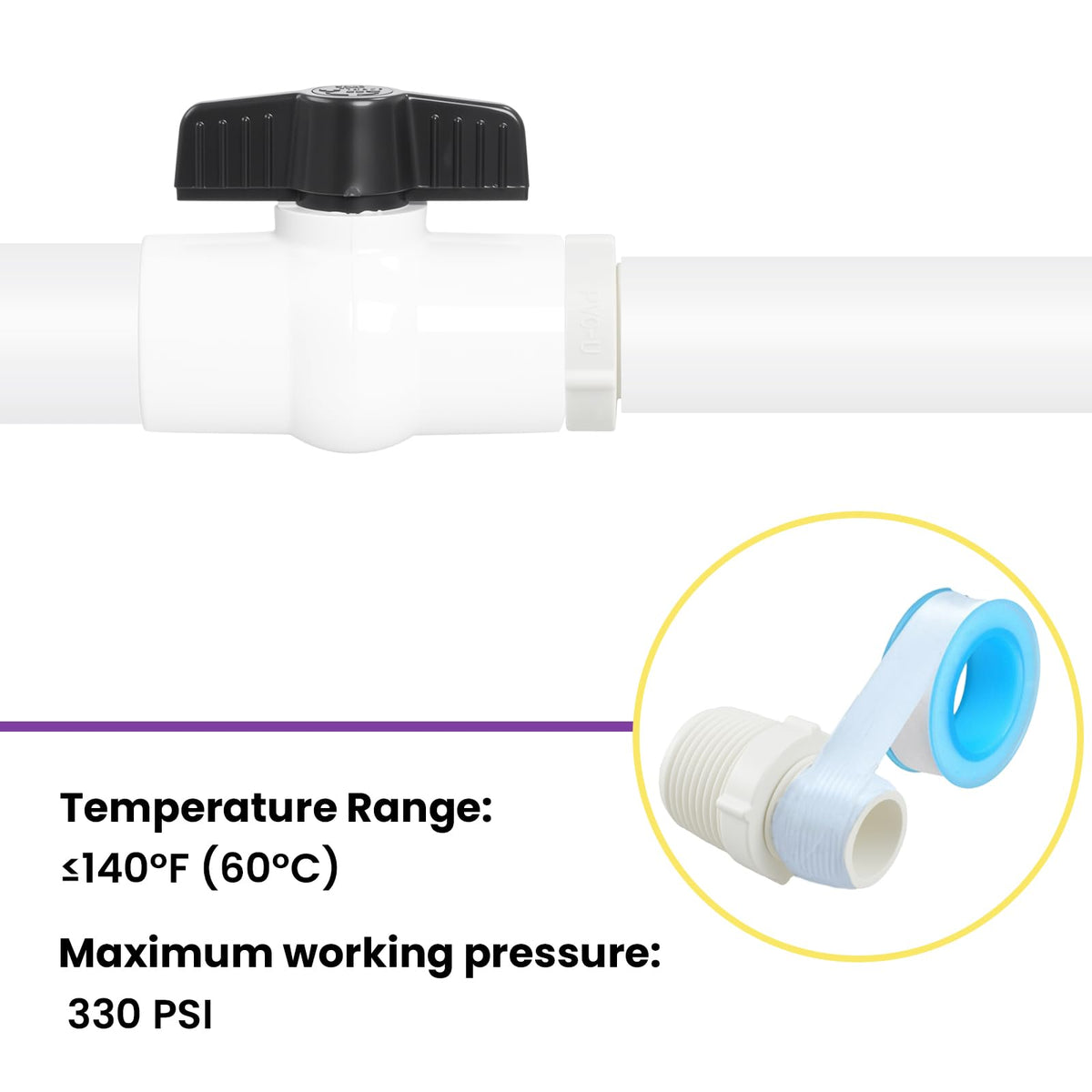 SATUY corrosion-resistant PVC material handles outdoor plumbing.
