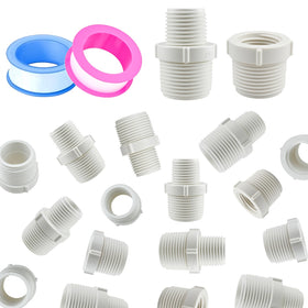 SATUY PVC reducer and bushing for 1/2 to 3/4 inch pipes, leak-safe.