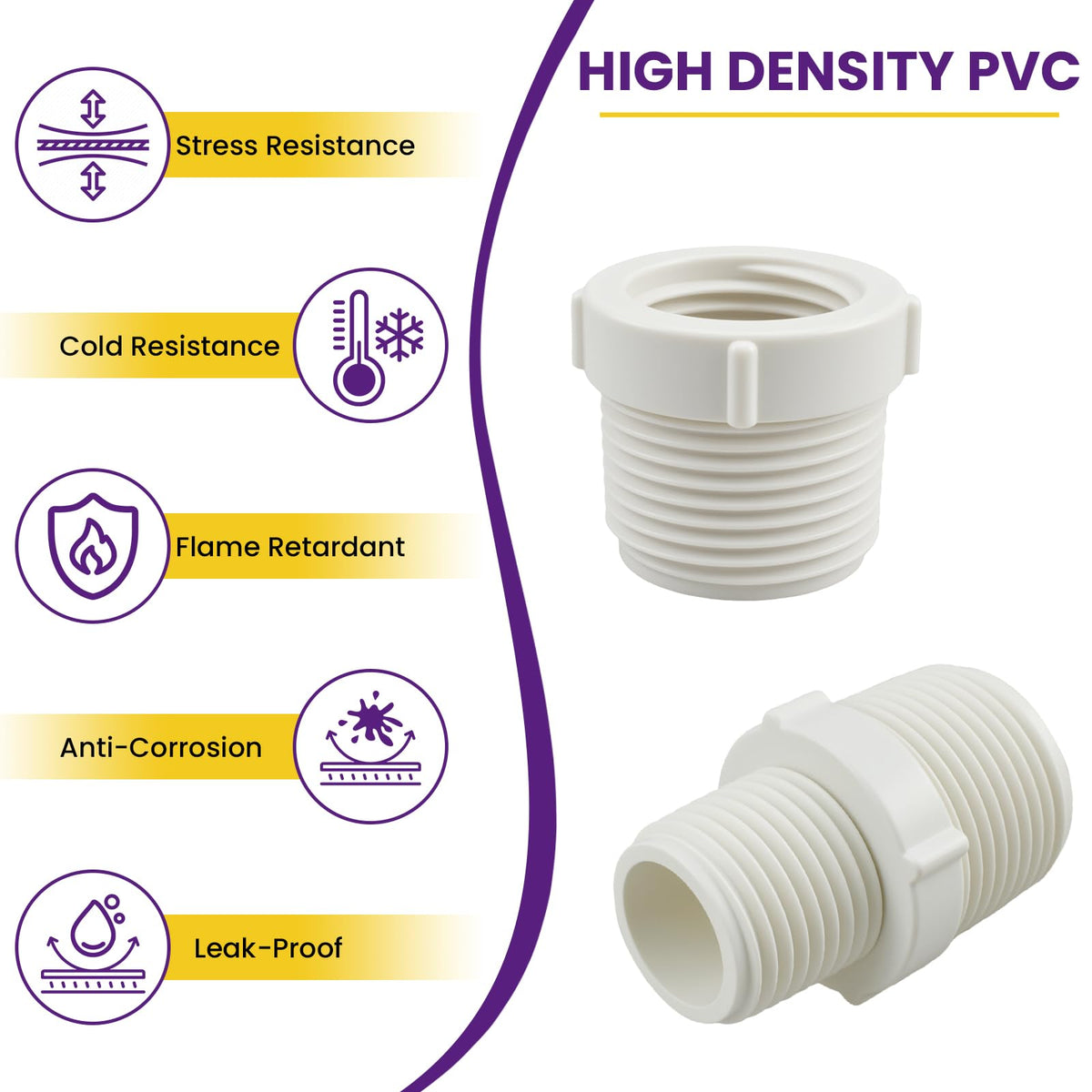 SATUY male-to-male threaded adapter simplifies layout modifications.