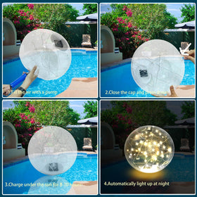 SATXTREM floating lights transform pool areas into sophisticated evening ambiance.