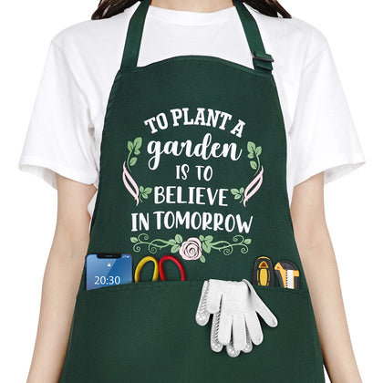 Saukore funny garden apron displaying hopeful slogan to protect clothes while planting.