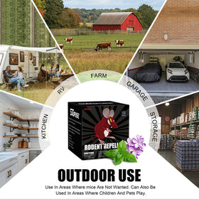 SAUPUSE Rodent Ball hanging usage shows simple placement options to deter pests.