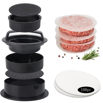 SaurieShower hamburger press top view enables easy patty formation and clean release.