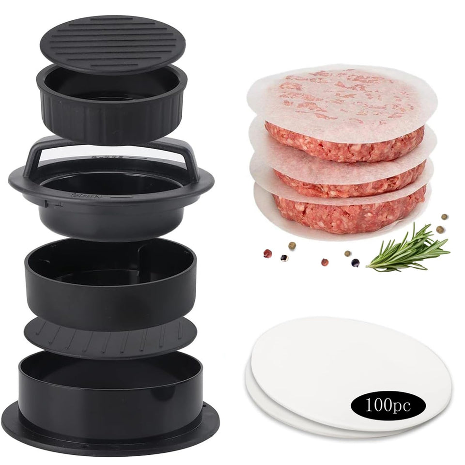 SaurieShower hamburger press top view enables easy patty formation and clean release.
