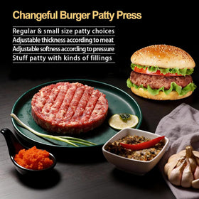 SaurieShower stuffed patty assembly for neat fillings and even edges.