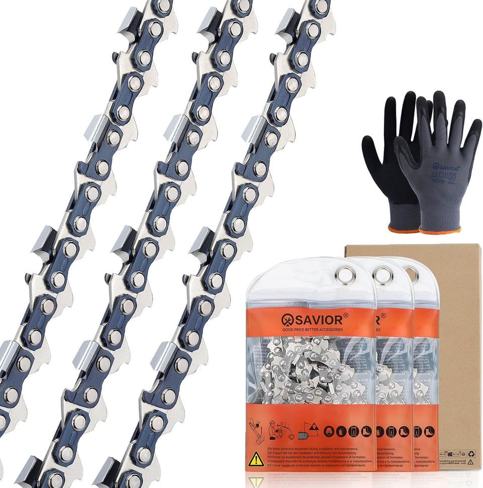 Savior 10-inch chainsaw chain packaging ready for quick replacement.