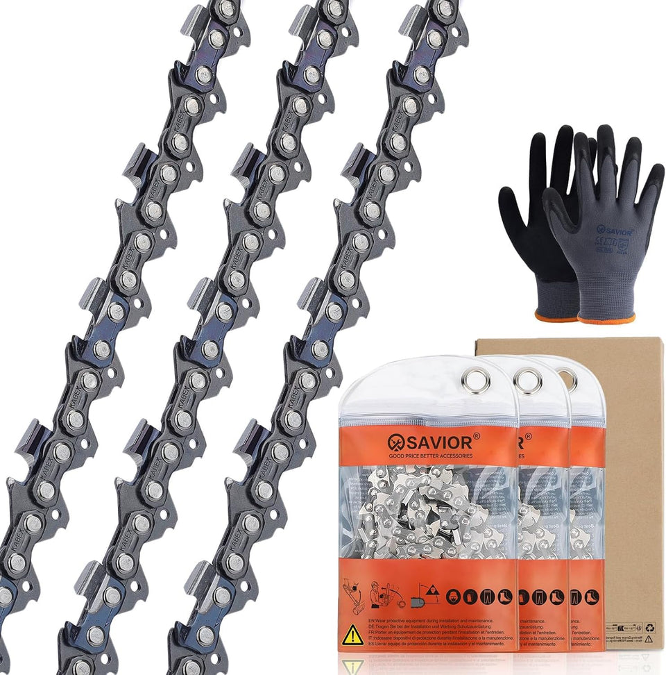 Savior 3-pack S52 14-inch chain ready for quick replacement