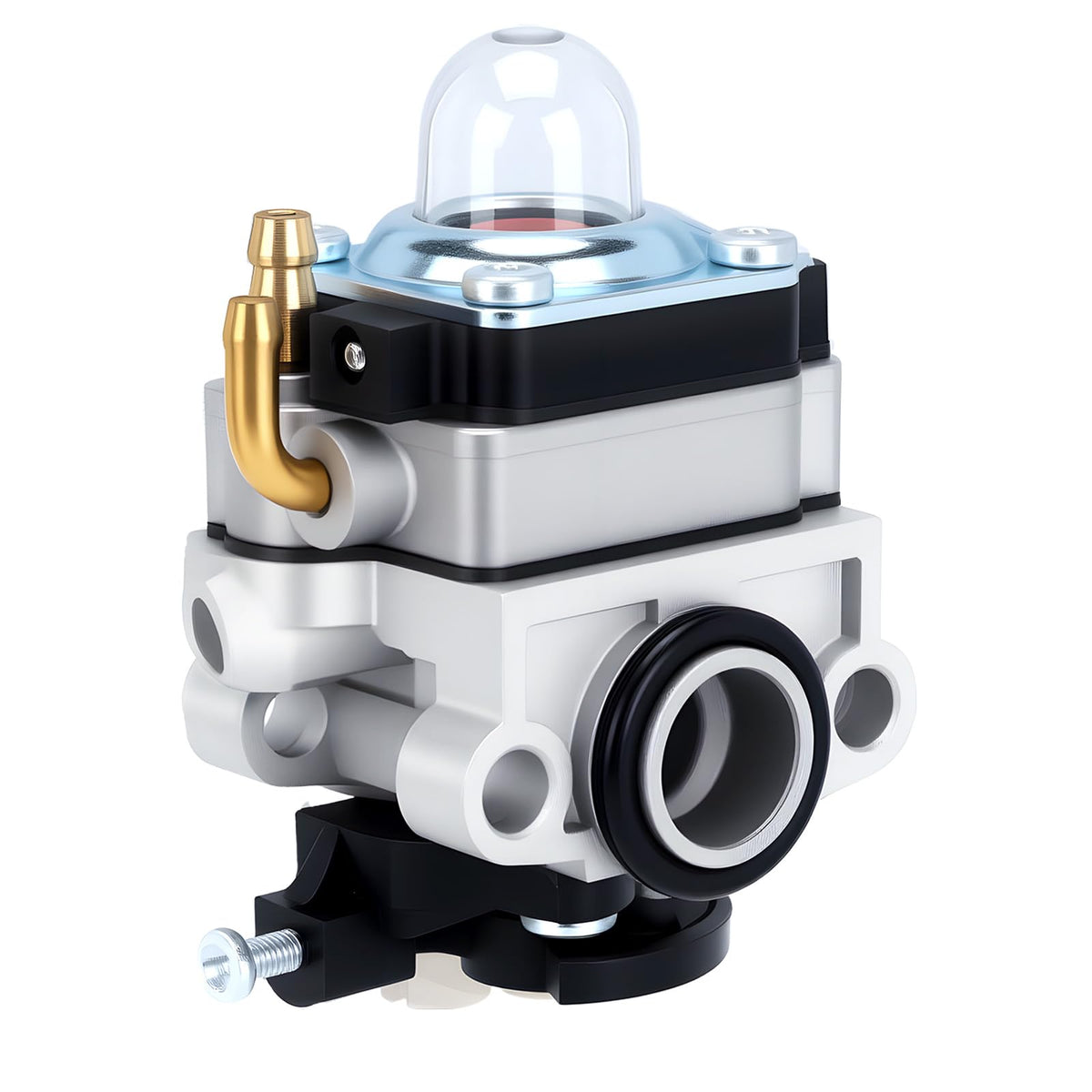 Savior FG100 carburetor close-up with durable metal body for Honda GX31 engines.