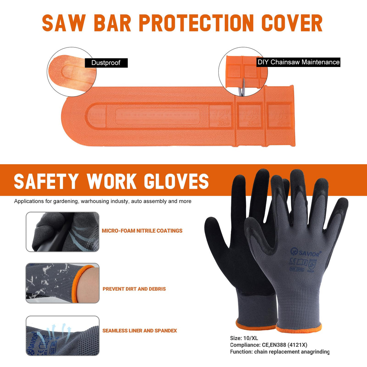 Savior chain surface with protective oil reduces wear during use.