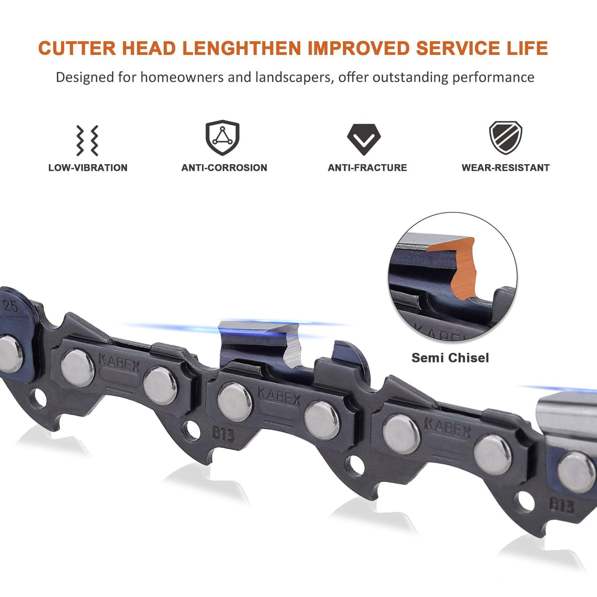 Savior semi-chisel 14-inch chain optimized for general cutting