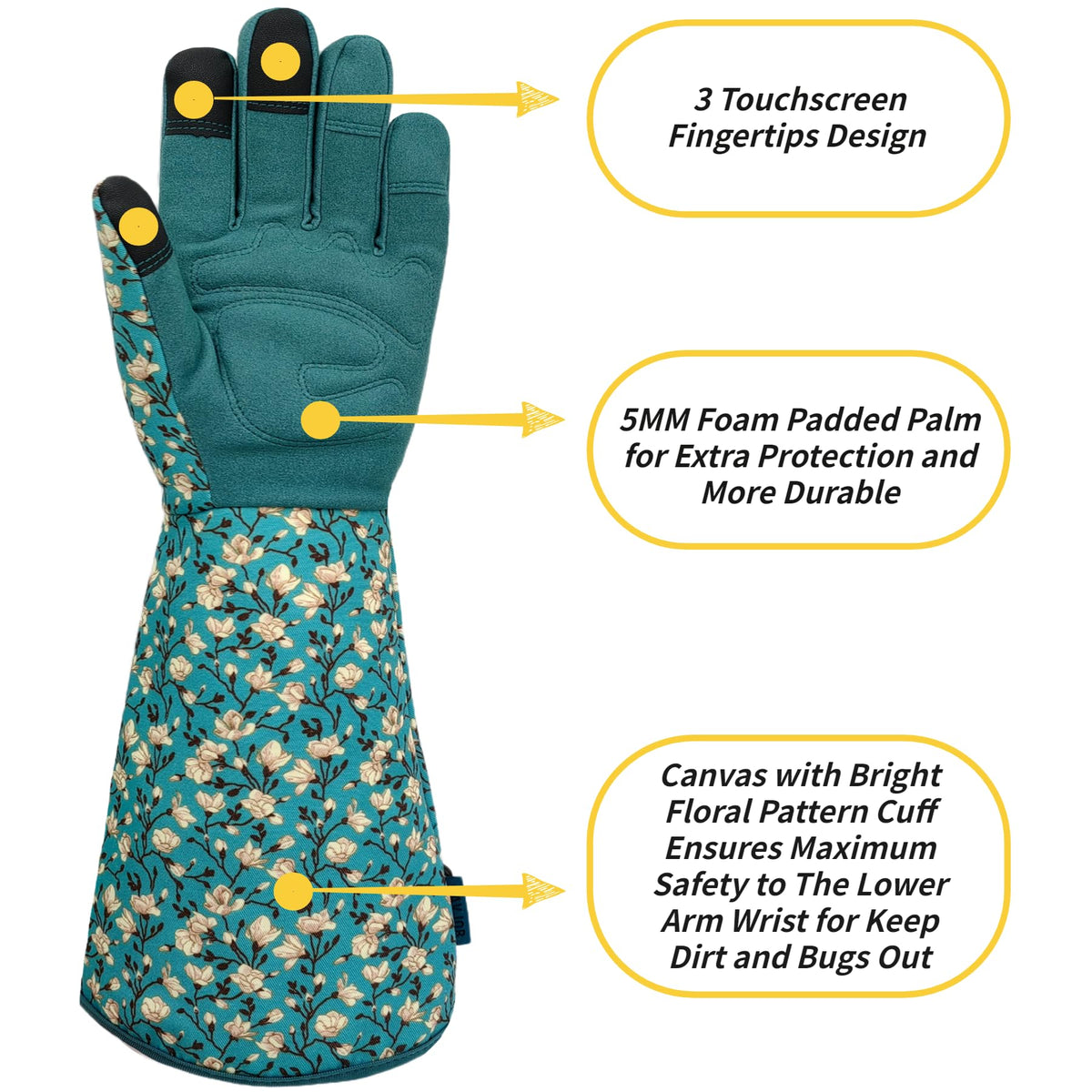 SAVJOB breathable canvas back with padded palm to reduce fatigue