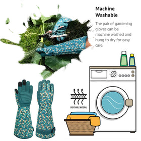 SAVJOB durable leather palm gloves with reinforced fingertips for demanding pruning