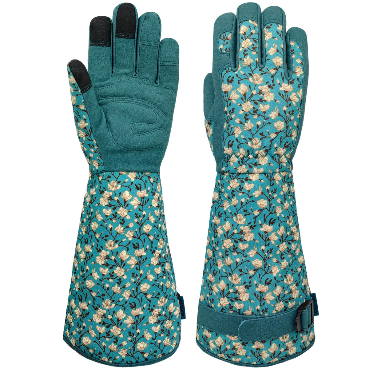 SAVJOB gardening gloves with floral pattern back for breathable all-day comfort