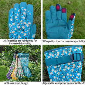 SAVJOB touchscreen-compatible gardening gloves for easy device use while gardening