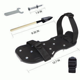 SawGlory lawn aerator shoes show adjustable straps for a secure, comfortable fit.