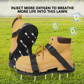 SawGlory lawn aerator shoes in yard use for simple ground care