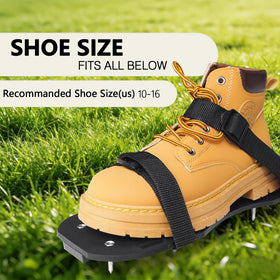 SawGlory spike shoes include a stainless steel shovel for easy debris removal.