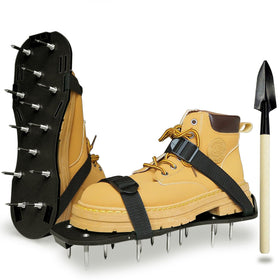 SawGlory lawn aerator shoes with spikes enabling effortless lawn aeration while walking.
