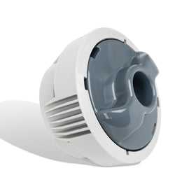 Sawluv chemical chlorine dispenser system close-up highlighting durable plastic construction for spa use