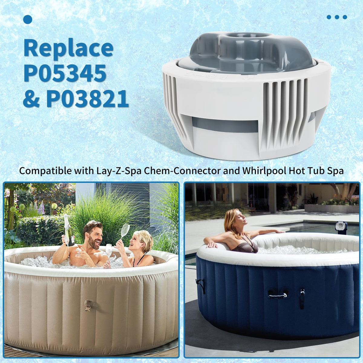 Sawluv easy-install spa chlorine dispenser demonstrated on pool wall