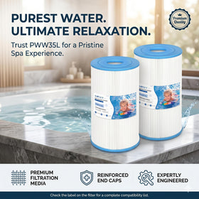 Sawluv PWK30 in-use at a hot tub shows improved water clarity.