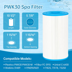 Sawluv PWK30 spa filter packaged in a two-pack for easy maintenance.