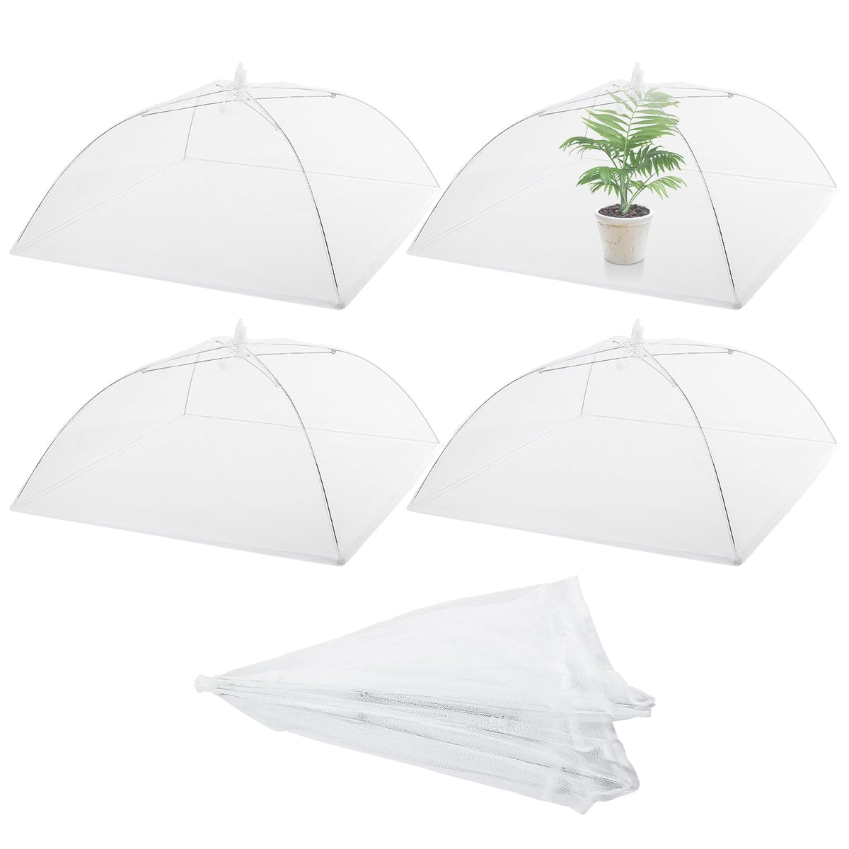 Sawysine 4-pack mesh plant cover over garden bed protects crops while airflow remains
