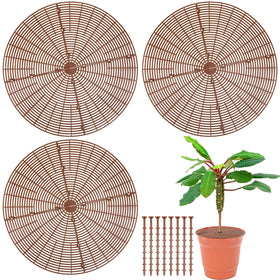 Sawysine coffee color plant pot cover grid protects soil and floors.