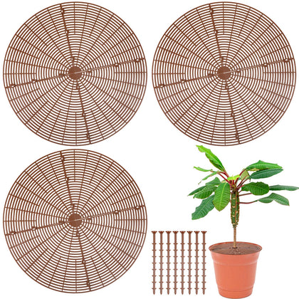 Sawysine coffee color plant pot cover grid protects soil and floors.