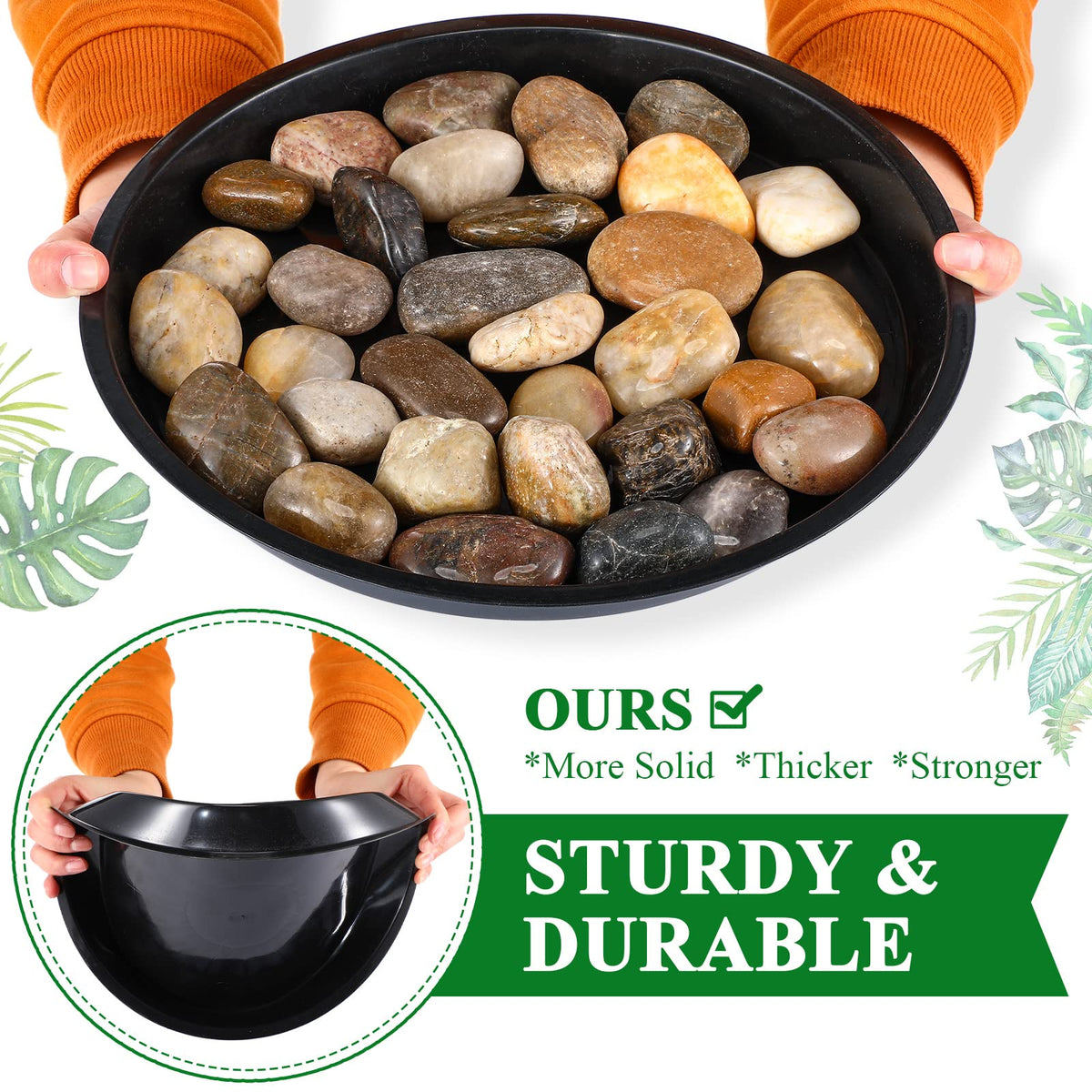 Sawysine drip tray for potted plants keeps soil moisture contained and surfaces clean.